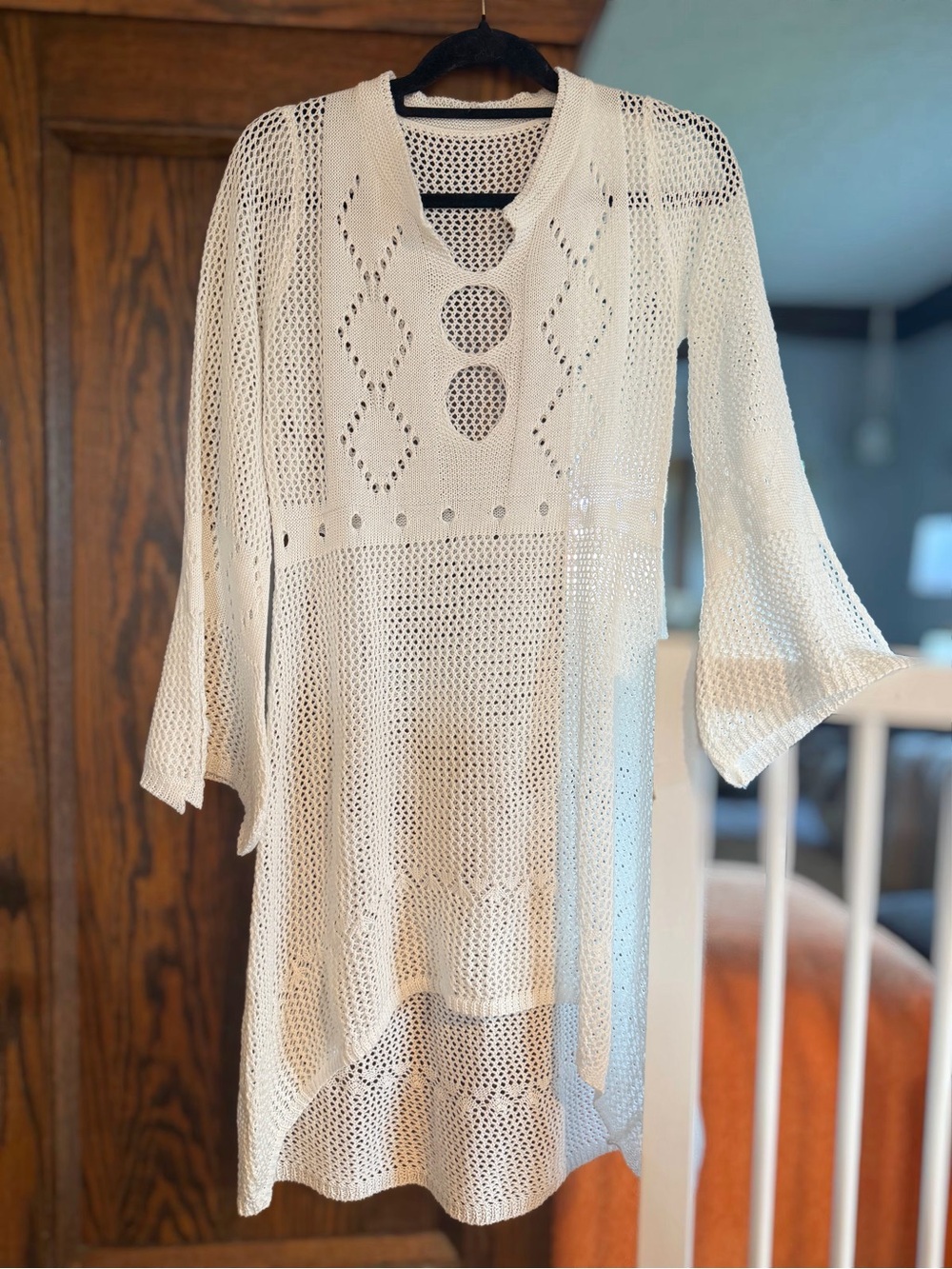 White Crochet Boho Summer Dress